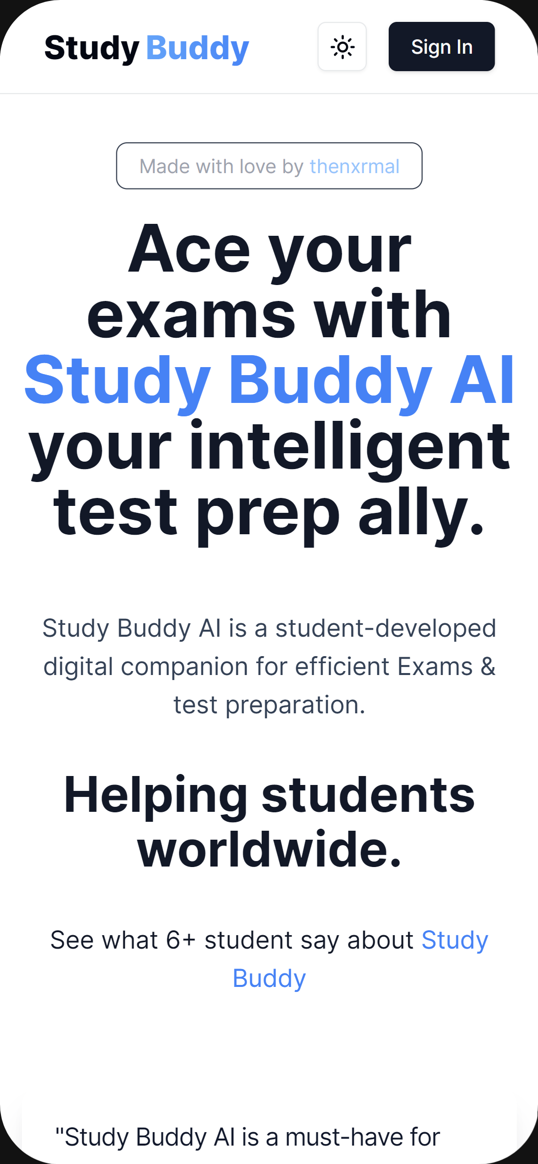 Study Buddy Mobile version